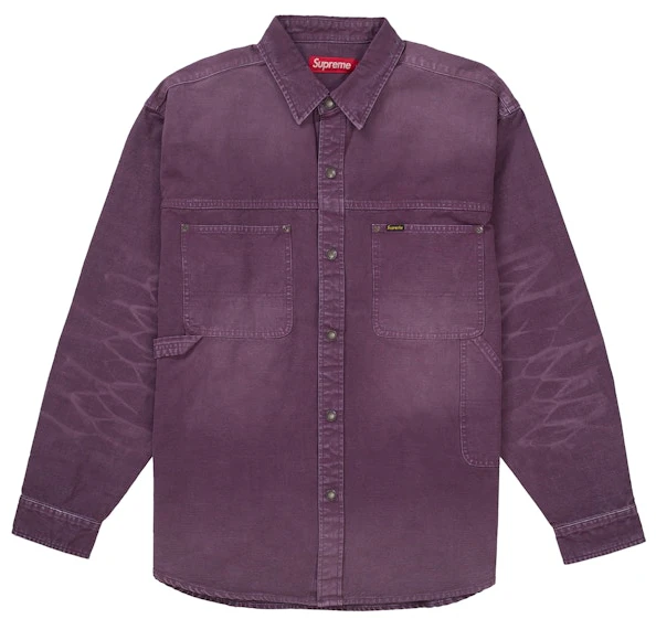 supreme-worn-snap-painter-shirt-purple