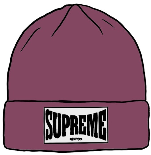 supreme-woven-label-beanie-dusty-purple