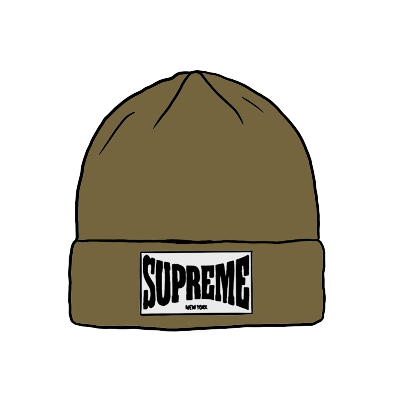 Buy Supreme Woven Label Beanie Olive - Novelship