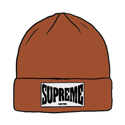 Supreme Woven Label Beanie Rust