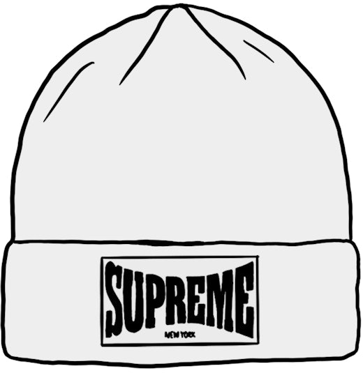 supreme-woven-label-beanie-white