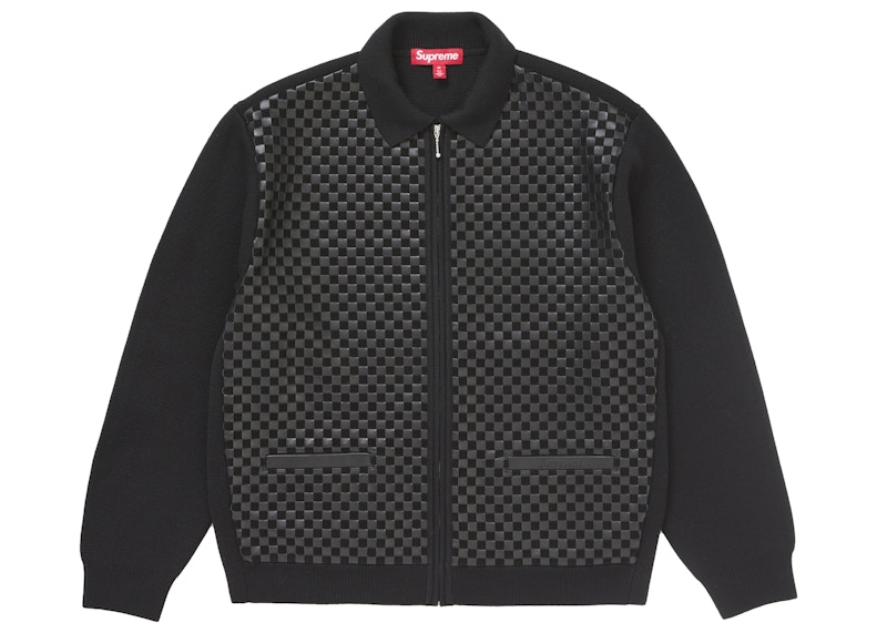 Supreme Woven Leather Zip Up Cardigan (FW24) Black