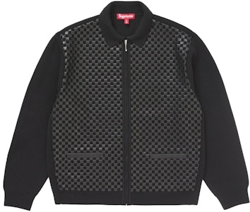 Supreme Chaqueta de Punto con Cremallera de Cuero Tejido (FW24) Negro Buy Supreme Chaqueta de Punto con Cremallera de Cuero Tejido (FW24) Negro
