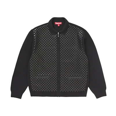 Supreme Woven Leather Zip Up Cardigan (FW24) Black