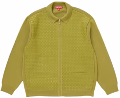 Supreme Woven Leather Zip Up Cardigan (FW24) Green Supreme Woven Leather Zip Up Cardigan (FW24) Green