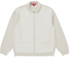 Supreme Woven Leather Zip Up Cardigan (FW24) White Supreme Woven Leather Zip Up Cardigan (FW24) White