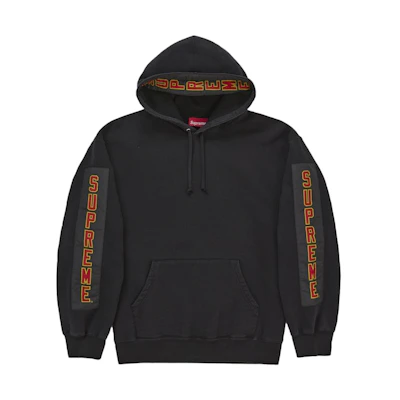 Supreme Woven Patches Hooded Sweatshirt Black