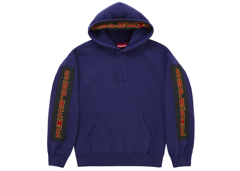 Supreme Woven Patches Hooded Sweatshirt Royal