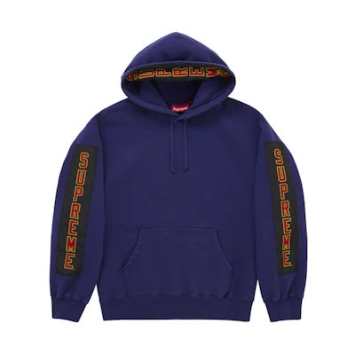 Supreme Woven Patches Hooded Sweatshirt Royal