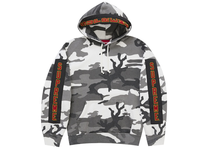 Supreme Woven Patches Hooded Sweatshirt Snow Camo