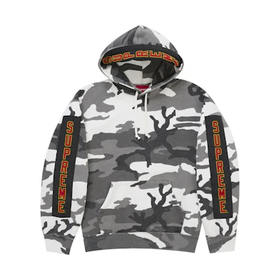 Supreme Woven Patches Hooded Sweatshirt Snow Camo