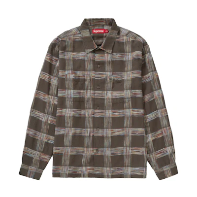 Supreme Woven Plaid Shirt Light Brown