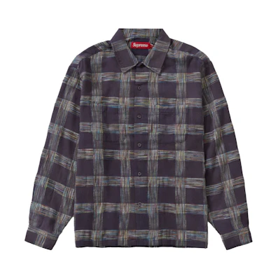 Supreme Woven Plaid Shirt Washed Navy