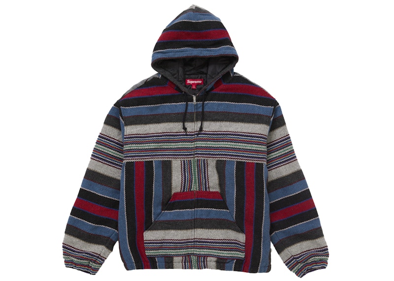 Supreme Woven Stripe Hooded Jacket Black