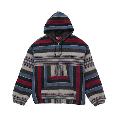 Supreme Woven Stripe Hooded Jacket Black