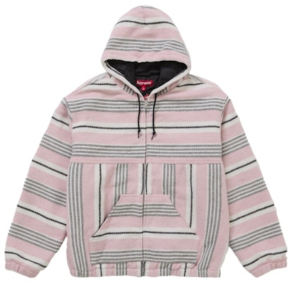 Supreme 條紋織物連帽外套 粉色 Buy Supreme 條紋織物連帽外套 粉色