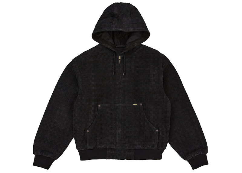 Buy Supreme Woven Suede Hooded Work Jacket Black - Novelship
