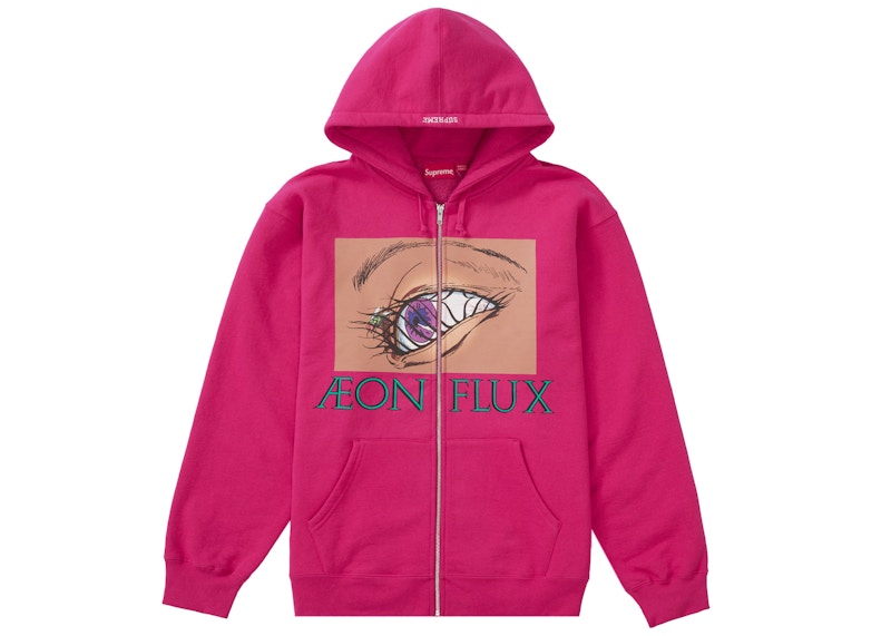 Supreme x Aeon Flux Zip Up Hooded Sweatshirt 'Fuchsia'