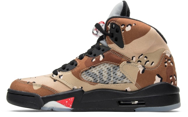 Supreme x Air Jordan 5 Retro 'Desert Camo' 824371-201 Lookbook Supreme x Air Jordan 5 Retro 'Desert Camo' 824371-201