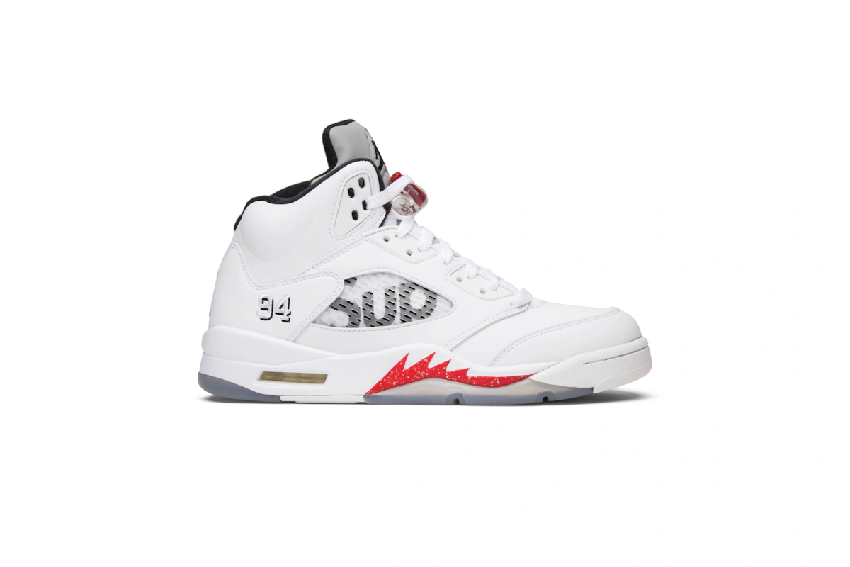 Supreme x Air Jordan 5 Retro 'White'