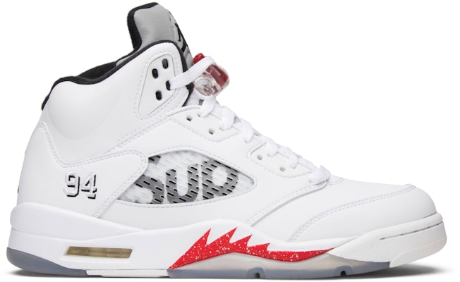 Supreme x Air Jordan 5 Retro 'White' 824371-101 Buy Supreme x Air Jordan 5 Retro 'White' 824371-101
