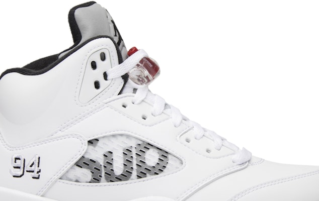 Supreme x Air Jordan 5 Retro 'White' 824371-101 Order Supreme x Air Jordan 5 Retro 'White' 824371-101