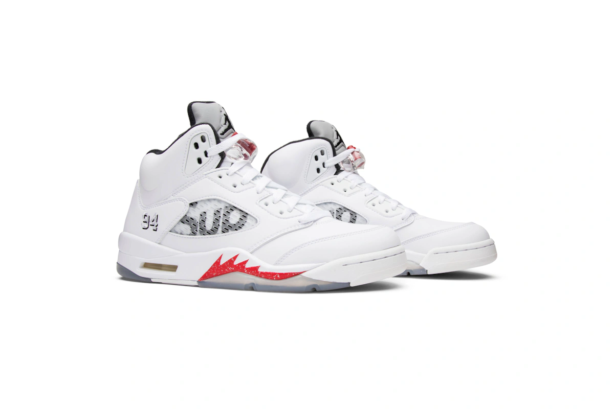 Supreme x Air Jordan 5 Retro 'White'