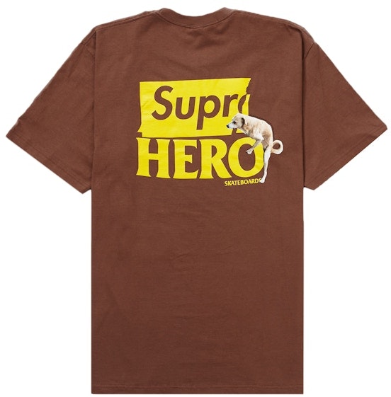 supreme-x-antihero-dog-tee-brown