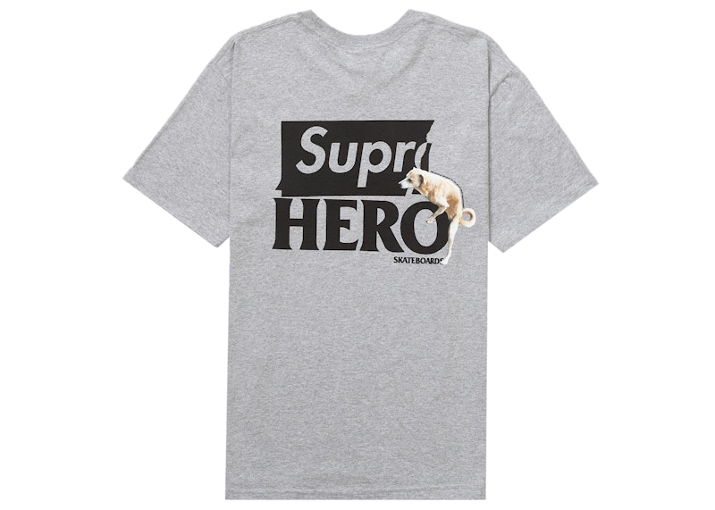 Supreme x ANTIHERO Dog Tee Heather Grey