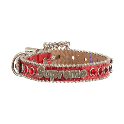 Supreme B.B. Simon Studded Dog Collar Red