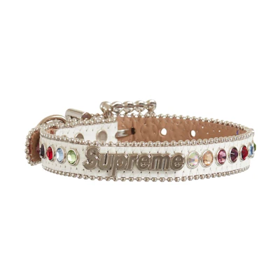 Supreme B.B. Simon Studded Dog Collar White