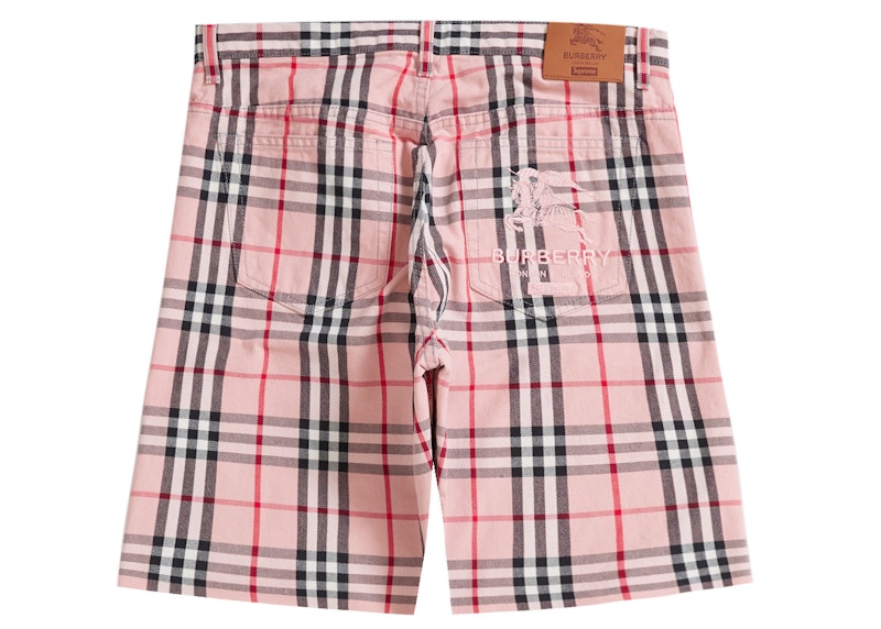 Order Supreme x Burberry 粉紅色牛仔短褲