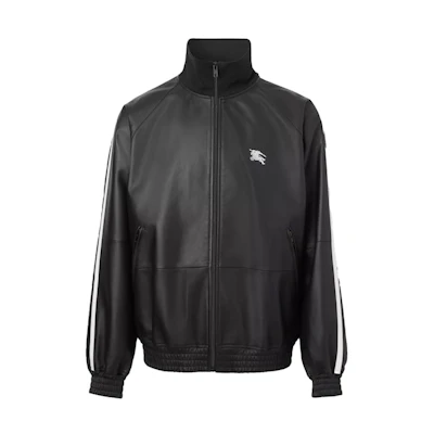 Supreme Burberry Embroidered Logo Lambskin Funnel-neck Jacket 'Black'