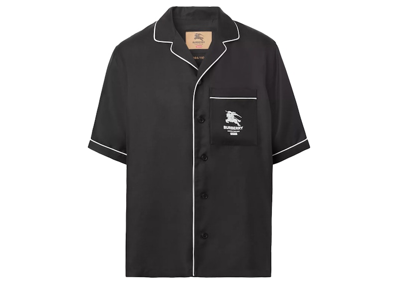 Supreme x Burberry Icon Silk Pajama Shirt 'Black'
