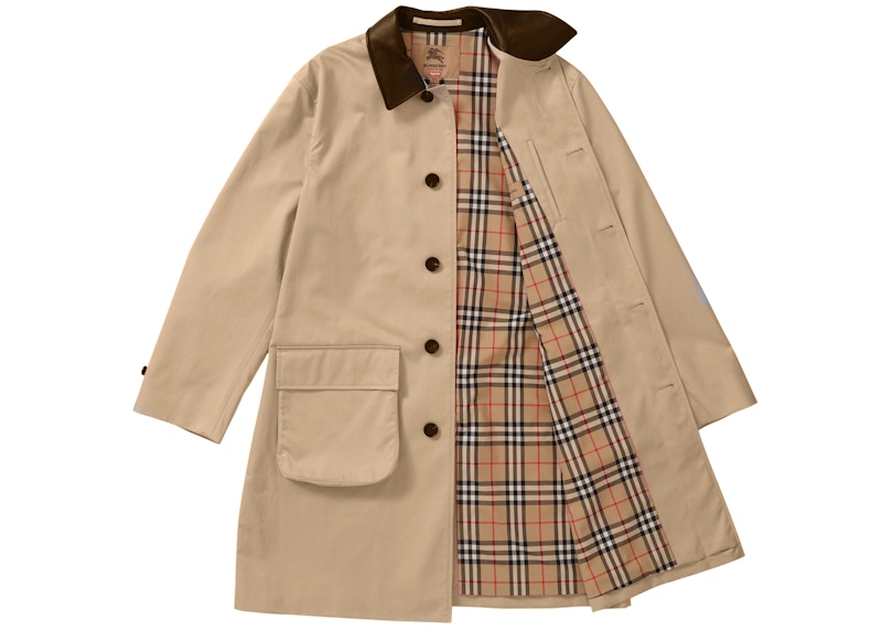 Order Supreme x Burberry 皮革领风衣“米色”