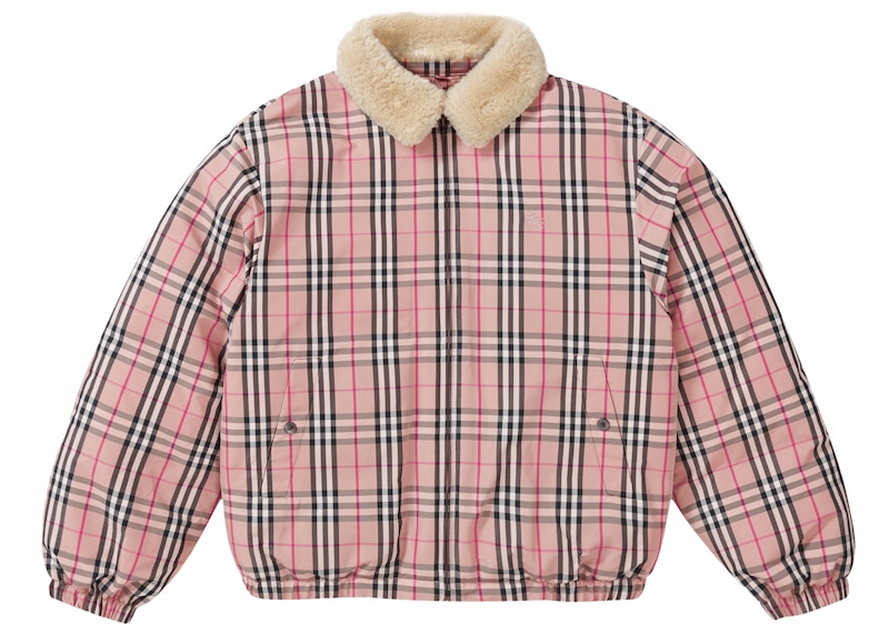 Supreme x Burberry Shearling Collar Down Puffer Jacket 'Pink'