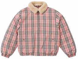 Supreme x Burberry Shearling Collar Down Puffer Jacket 'Pink' Supreme x Burberry Shearling Collar Down Puffer Jacket 'Pink'