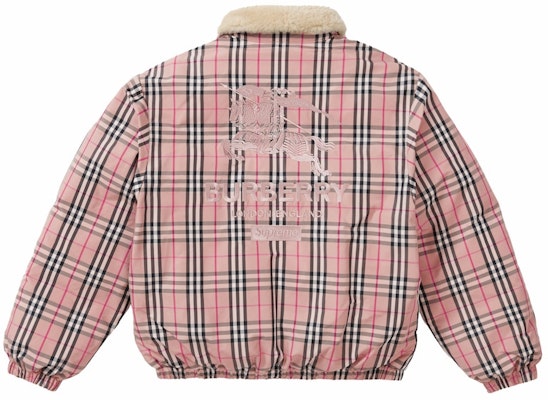 Supreme x Burberry Shearling Collar Down Puffer Jacket 'Pink' Lookbook Supreme x Burberry Shearling Collar Down Puffer Jacket 'Pink'