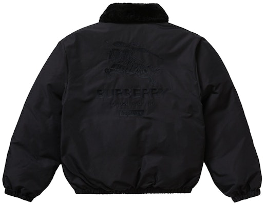 Supreme x Burberry Shearling Collar Down Puffer Jacket 'Black' Lookbook Supreme x Burberry Shearling Collar Down Puffer Jacket 'Black'