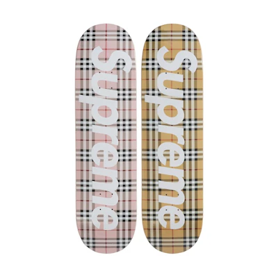 Supreme Burberry Skateboard Deck Set Multi