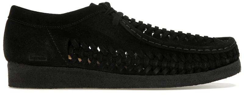 supreme-x-clarks-originals-woven-wallabee-black