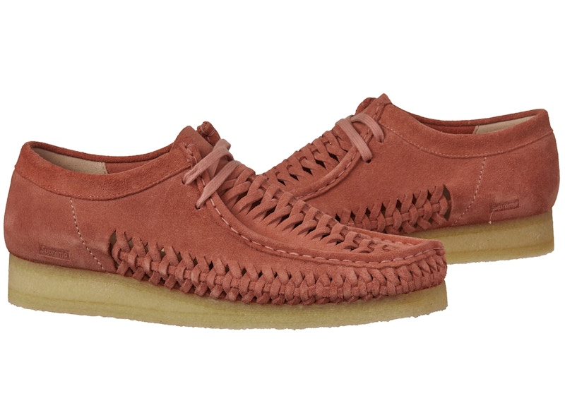 Order Supreme x Clarks Originals Woven Wallabee Pink Terbaru