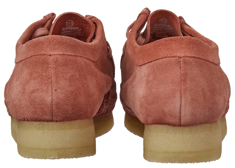 Shop Supreme x Clarks Originals Woven Wallabee Pink Terbaru