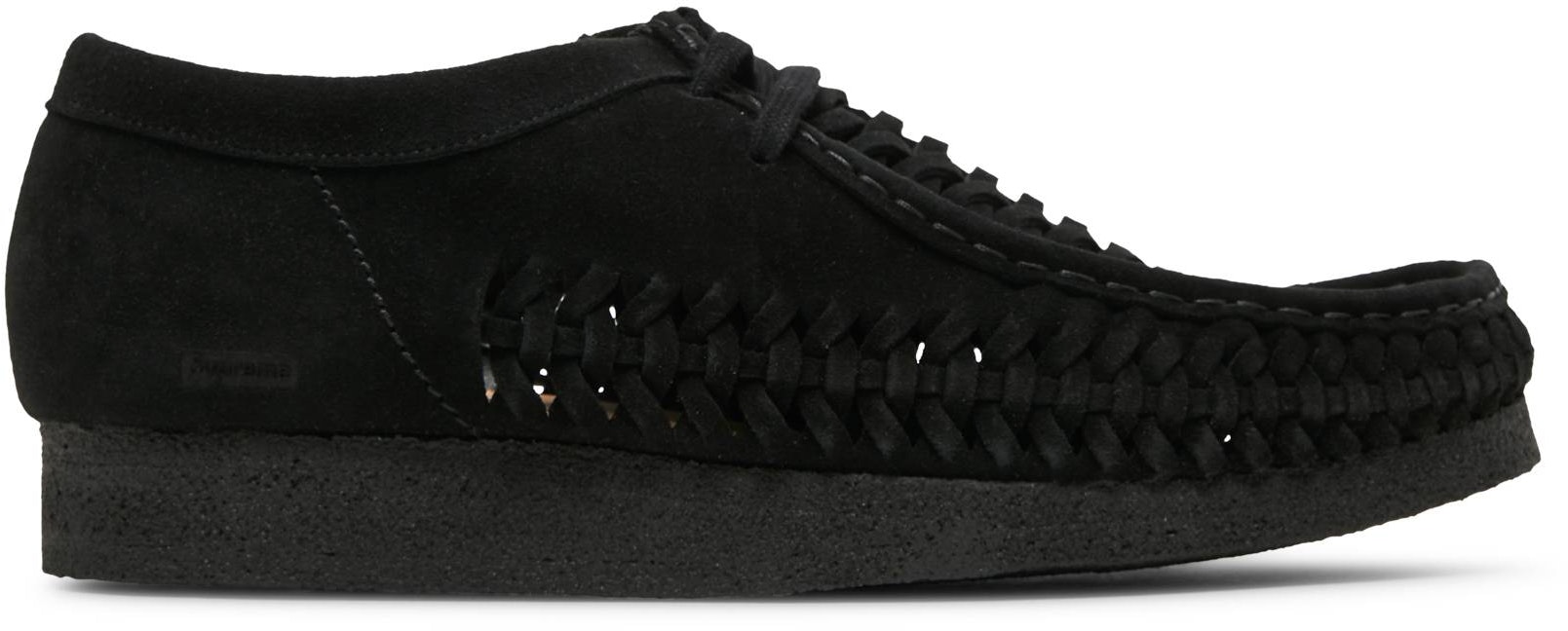 supreme-x-clarks-woven-wallabee-black