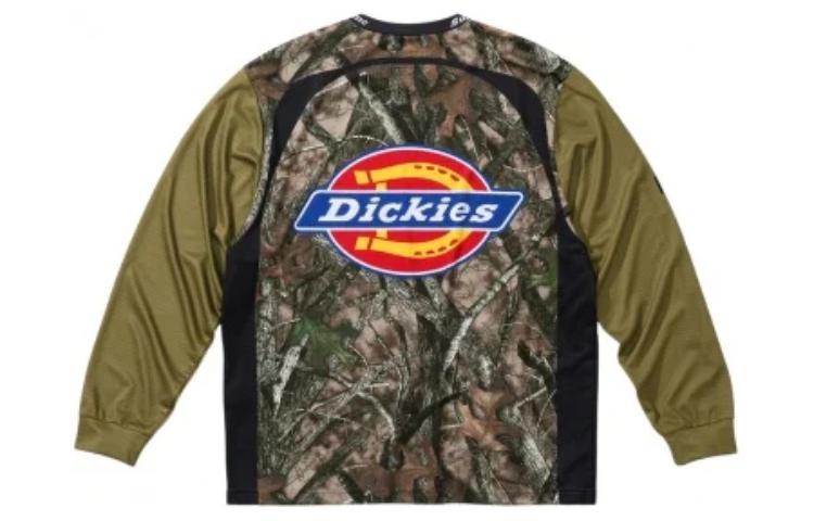 Supreme x Dickies FW23 Collab Week 9 Green Raglan Sleeve Tree Print Football Jersey. SUP-FW23-162