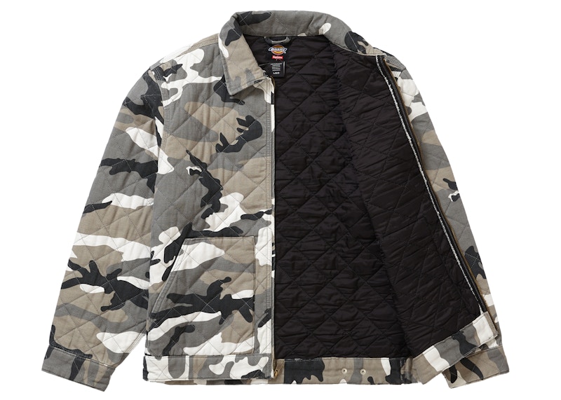 Order Supreme x Dickies Jaket Kerja Quilted Abu Camo