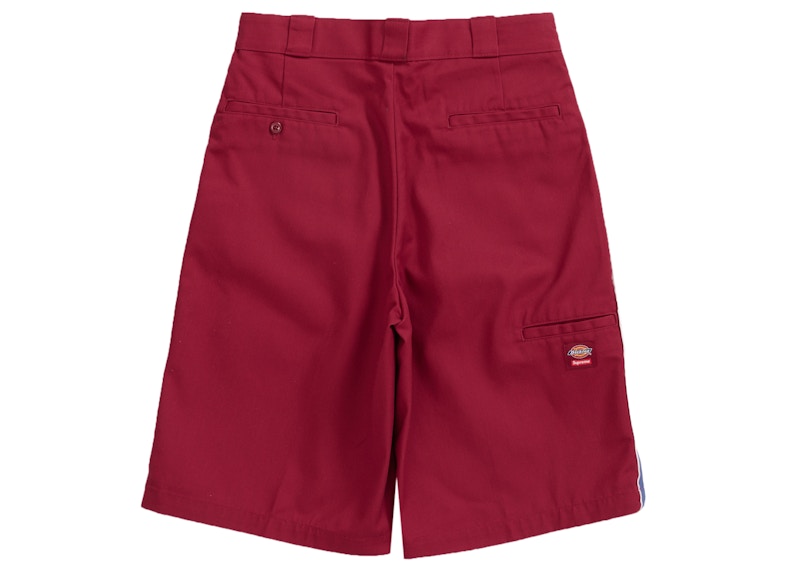 Order Supreme x Dickies 条纹宽松工作短裤 '栗色'