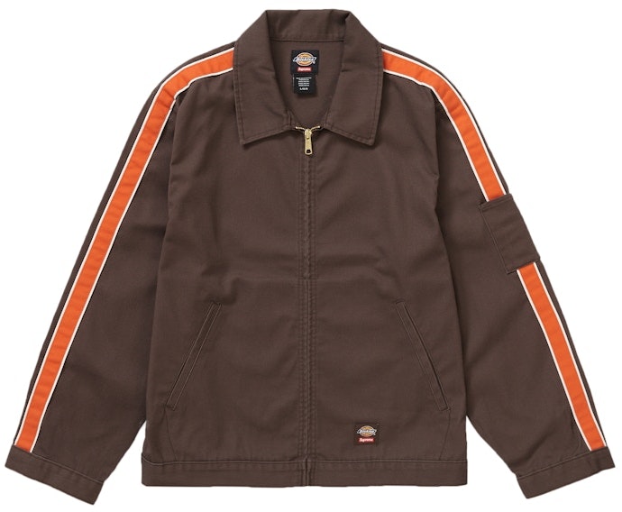 supreme-x-dickies-stripe-eisenhower-jacket-brown
