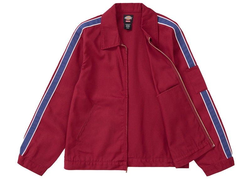 Order Supreme x Dickies Jaket Stripe Eisenhower 'Merah Marun'