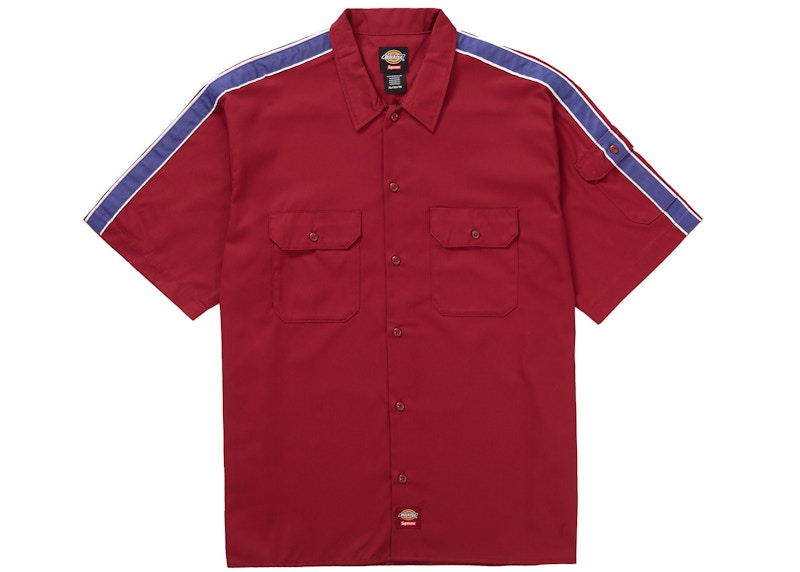 Supreme x Dickies Stripe S/S Work Shirt 'Maroon'